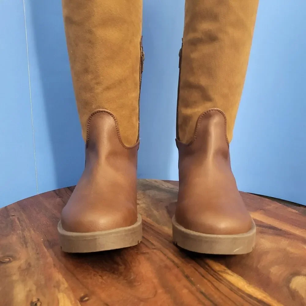 G.H. Bass Joyce Knee High Boot Brown Wedge Heel Women's 8.5M